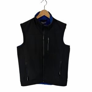 Roper Western Softshell Vest Size Medium Fleece Lined Black Blue
